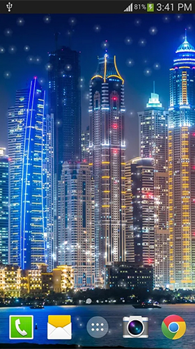 Android Hintergrundbilder Dubai Nacht  kostenlos auf den Desktop herunterladen. 