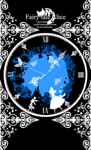 Download Mit Uhr Live Wallpaper Märchenhafte Alice für Android kostenlos.