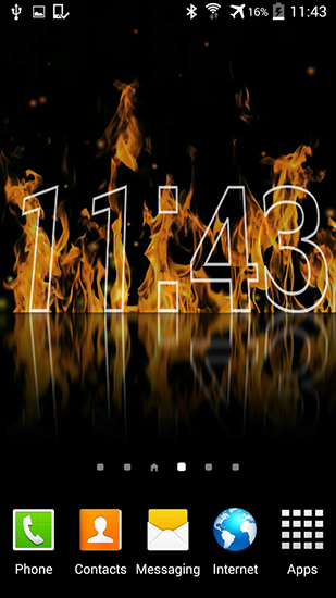Download Mit Uhr Live Wallpaper Feueruhr für Android kostenlos.