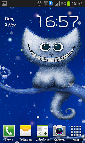 Download Live Wallpaper Lustiges Weihnachtskätzchen und sein Lächeln für Android 4.4.2 kostenlos.