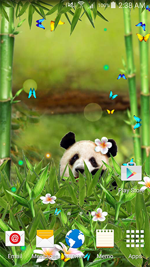 Kostenlos Live Wallpaper Lustiger Panda für Android Smartphones und Tablets downloaden.