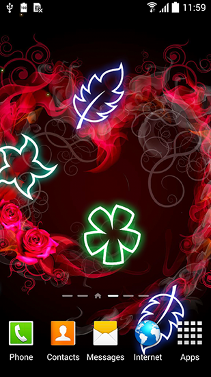 Download Interaktiv Live Wallpaper Leuchtende Blumen für Android kostenlos.