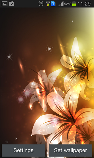 Download Live Wallpaper Leuchtende Blumen für Android 2.3.7 kostenlos.