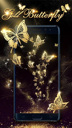 Android Hintergrundbilder Goldener Schmetterling  kostenlos auf den Desktop herunterladen. 