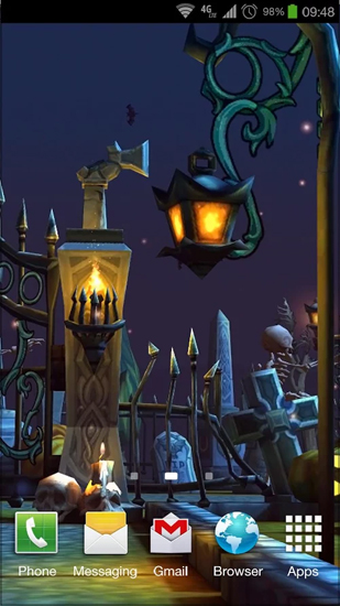 Android Hintergrundbilder Halloween Friedhof  kostenlos auf den Desktop herunterladen. 
