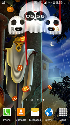 Android Hintergrundbilder Halloween: Uhr  kostenlos auf den Desktop herunterladen. 