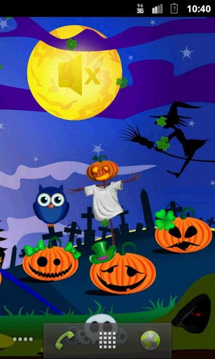 Download Interaktiv Live Wallpaper Halloween Kürbisse für Android kostenlos.