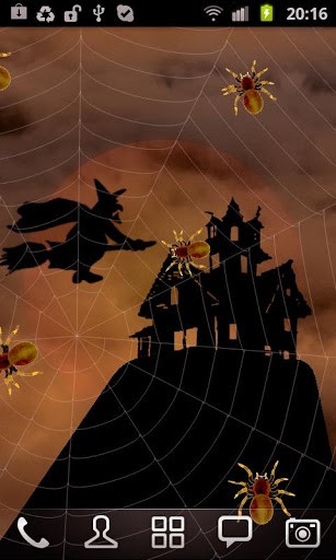 Download Interaktiv Live Wallpaper Halloween: Spinnen für Android kostenlos.