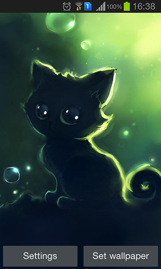 Download Live Wallpaper Einsame schwarze Katze für Android 4.4.4 kostenlos.