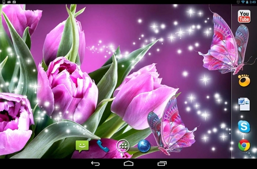 Download Blumen Live Wallpaper Magische Schmetterlinge für Android kostenlos.