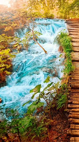 Android Hintergrundbilder Mächtiger Wasserfall  kostenlos auf den Desktop herunterladen. 
