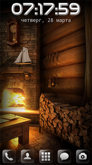 Kostenlos Live Wallpaper Mein Haus aus Holz für Android Smartphones und Tablets downloaden.