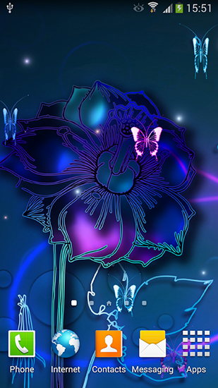 Download Tiere Live Wallpaper Neon Schmetterlinge für Android kostenlos.