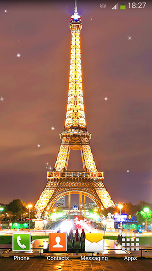 Download Live Wallpaper Nacht in Paris für Android-Handy kostenlos.