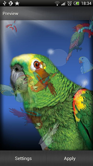 Download Interaktiv Live Wallpaper Papagai für Android kostenlos.