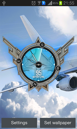 Download Mit Uhr Live Wallpaper Passagierflugzeuge HD für Android kostenlos.