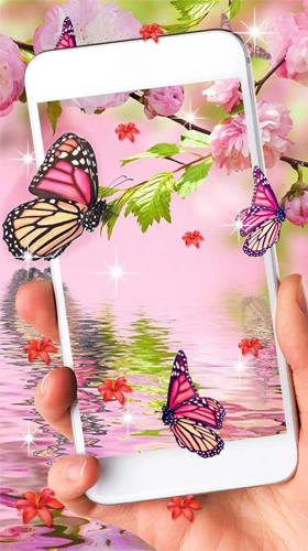 Android Hintergrundbilder Pinker Schmetterling  kostenlos auf den Desktop herunterladen. 