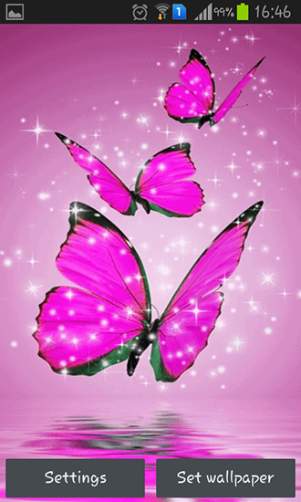 Download Tiere Live Wallpaper Pinker Schmetterling für Android kostenlos.