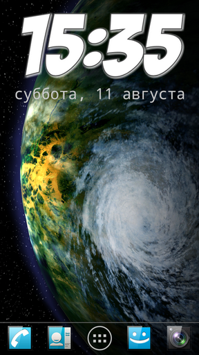 Download Mit Uhr Live Wallpaper Planetenrudel für Android kostenlos.