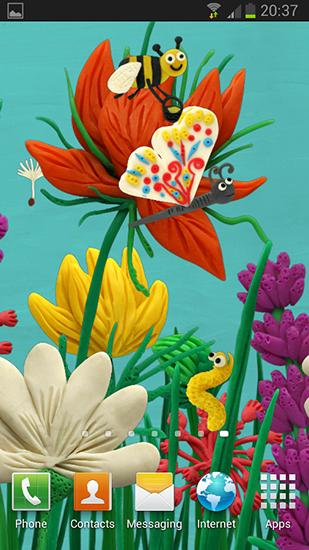 Download Blumen Live Wallpaper Frühlingsblumen aus Knetmasse für Android kostenlos.