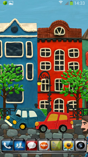 Download Landschaft Live Wallpaper Stadt aus Plastilin für Android kostenlos.