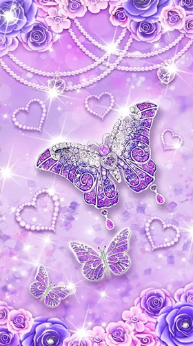 Android Hintergrundbilder Lila Diamant-Schmetterling  kostenlos auf den Desktop herunterladen. 