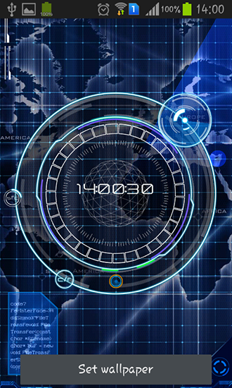 Download Live Wallpaper Radar: Digitale Uhr für Android 5.1 kostenlos.