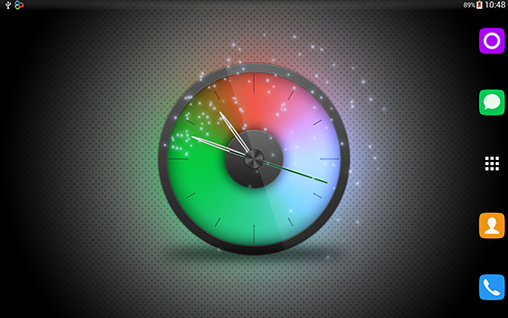 Download Mit Uhr Live Wallpaper Regenbogenuhr für Android kostenlos.