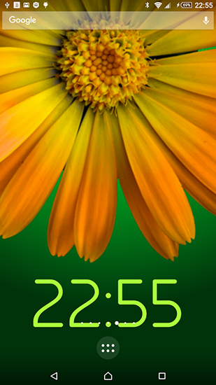 Download Mit Uhr Live Wallpaper Rotierende Blume für Android kostenlos.