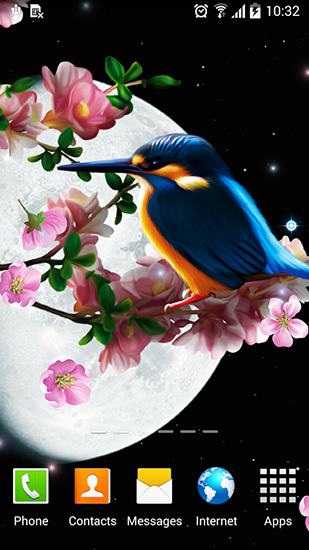 Download Vektor Live Wallpaper Sakura und Vogel für Android kostenlos.