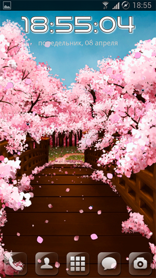Download Vektor Live Wallpaper Sakura Brücke für Android kostenlos.