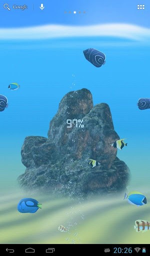 Download Aquarien Live Wallpaper Das Meer: Akkuanzeige für Android kostenlos.