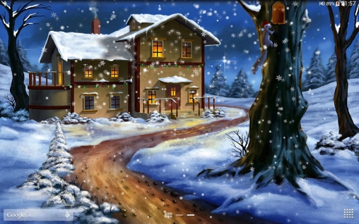 Download Feiertage Live Wallpaper Schnee: Nacht für Android kostenlos.