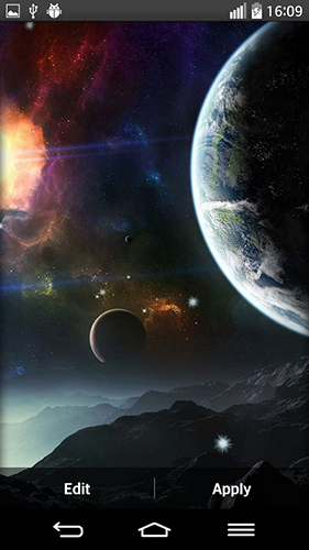 Kostenlos Live Wallpaper Planeten im Weltraum für Android Smartphones und Tablets downloaden.