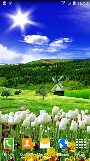 Download Landschaft Live Wallpaper Natur im Frühling für Android kostenlos.
