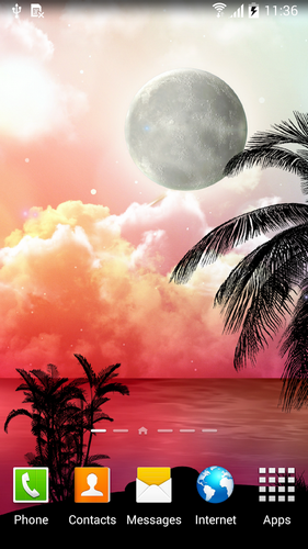 Download Landschaft Live Wallpaper Tropische Nacht für Android kostenlos.