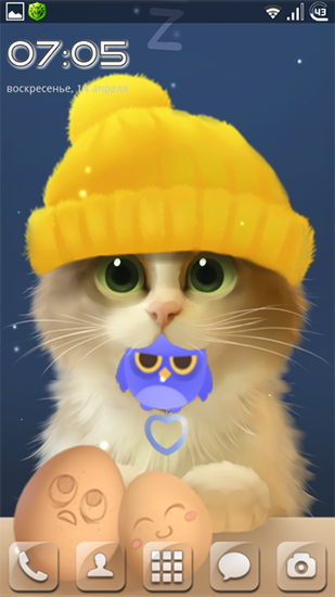 Download Vektor Live Wallpaper Tummy die Katze für Android kostenlos.