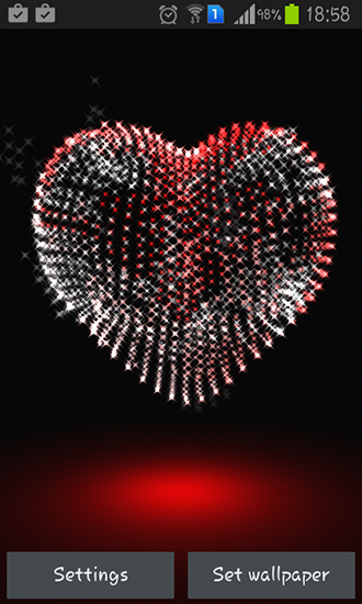 Download Interaktiv Live Wallpaper Valentinstag: Herz 3D für Android kostenlos.