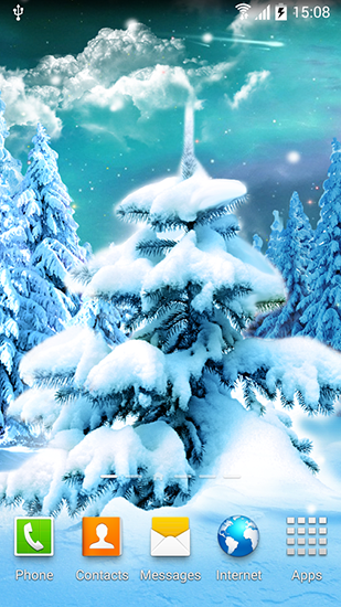 Download Landschaft Live Wallpaper Winterwald 2015 für Android kostenlos.