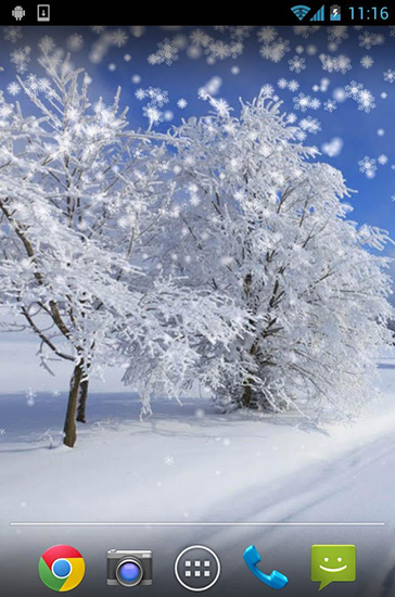 Kostenlos Live Wallpaper Winter: Schnee für Android Smartphones und Tablets downloaden.