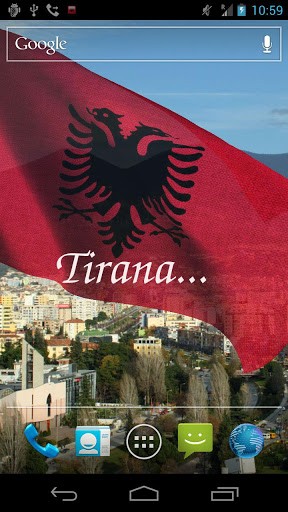 Android Hintergrundbilder 3D Fahne von Albanien kostenlos auf den Desktop herunterladen. 