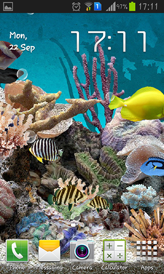 Android Hintergrundbilder Aquarium 3D kostenlos auf den Desktop herunterladen. 
