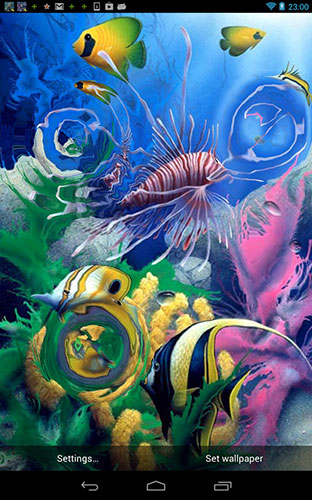 Android Hintergrundbilder Aquarium 3D kostenlos auf den Desktop herunterladen. 
