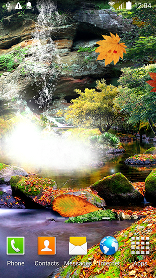 Android Hintergrundbilder Herbstlicher Wasserfall 3D kostenlos auf den Desktop herunterladen. 