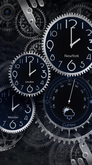 Bildschirm screenshot Schwarze Uhr  für Handys und Tablets.