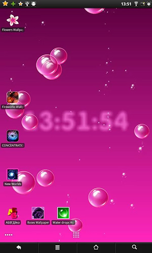 Android Hintergrundbilder Blasen und Uhr kostenlos auf den Desktop herunterladen. 