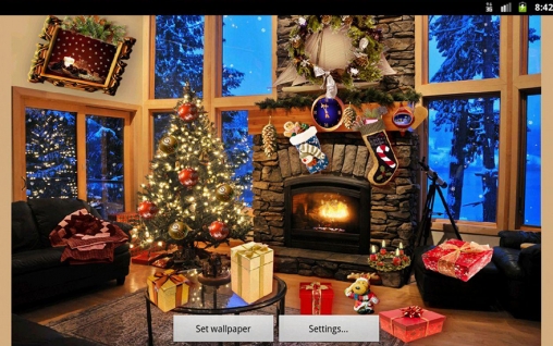 Android Hintergrundbilder Weihnachtlicher Kamin kostenlos auf den Desktop herunterladen. 