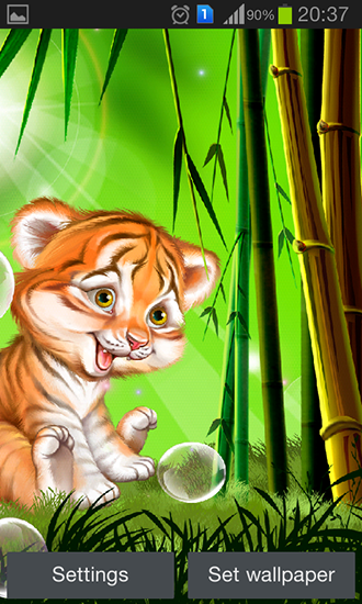 Android Hintergrundbilder Niedliches Tigerjunges kostenlos auf den Desktop herunterladen. 