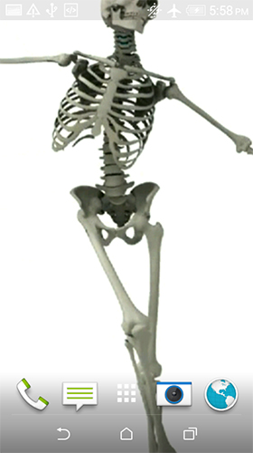 Bildschirm screenshot Tanzendes Skelett  für Handys und Tablets.