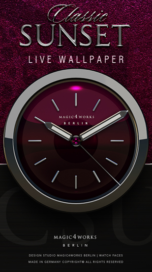 Bildschirm screenshot Designer-Uhr  für Handys und Tablets.